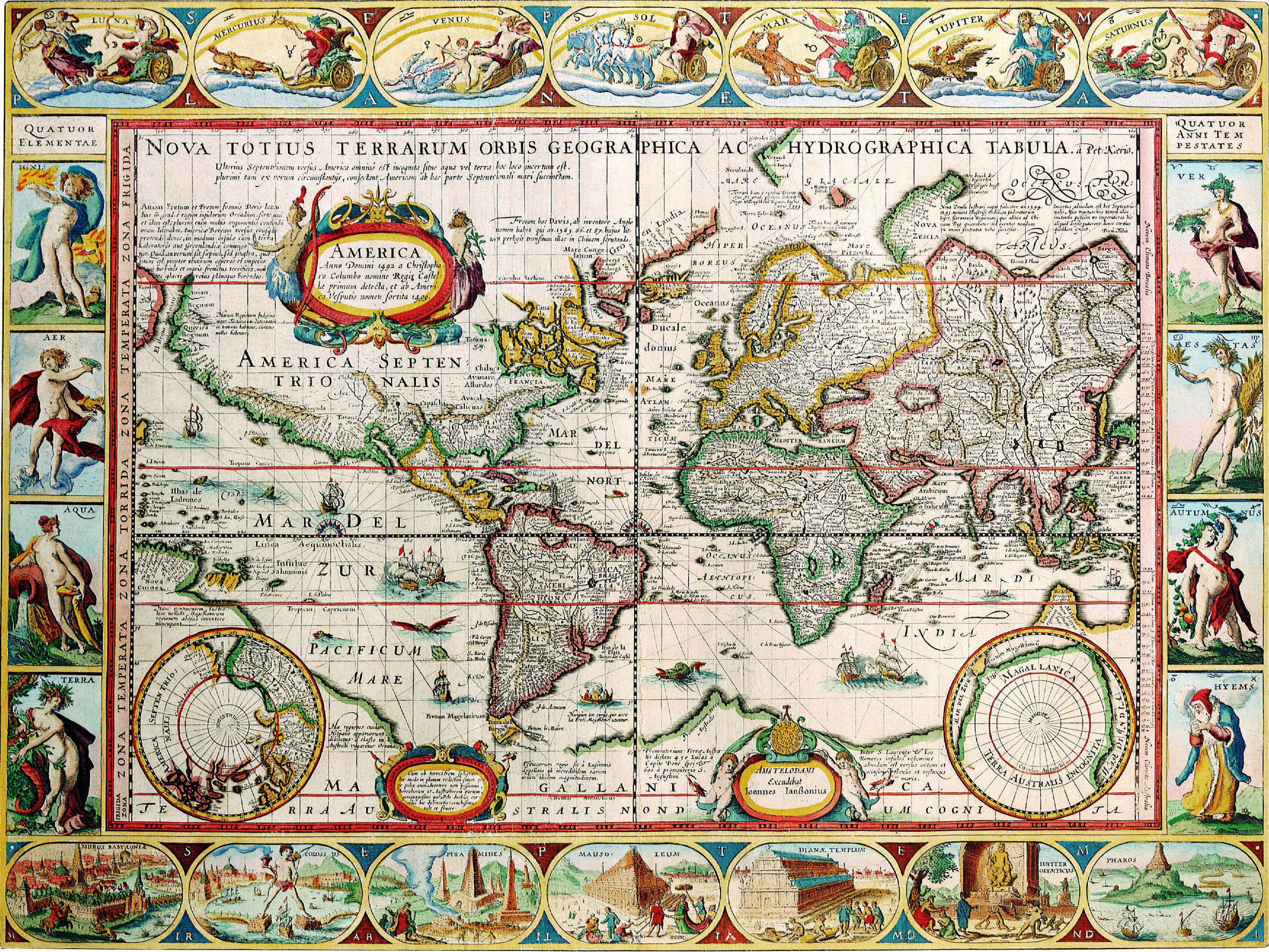 This meme is an image of a 17th-century map of the world, with a red "X" marked through the location of the United States. The text "WHERE'S THE US?" appears above the "X", and the map's title "Nova Totius Terrarum Orbis Geographica" is written in the top left corner. The image is a humorous way of pointing out the historical ignorance of people who think the US has always existed as a country.